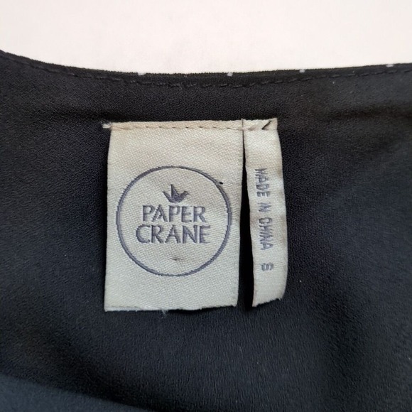 Anthropologie Paper Crane Polka Dot Tank Top Black Womens S Metallic Festival - Picture 3 of 7